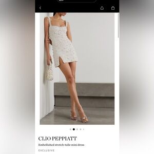CLIO PEPPIATT
Embellished stretch-tulle mini dress - XS